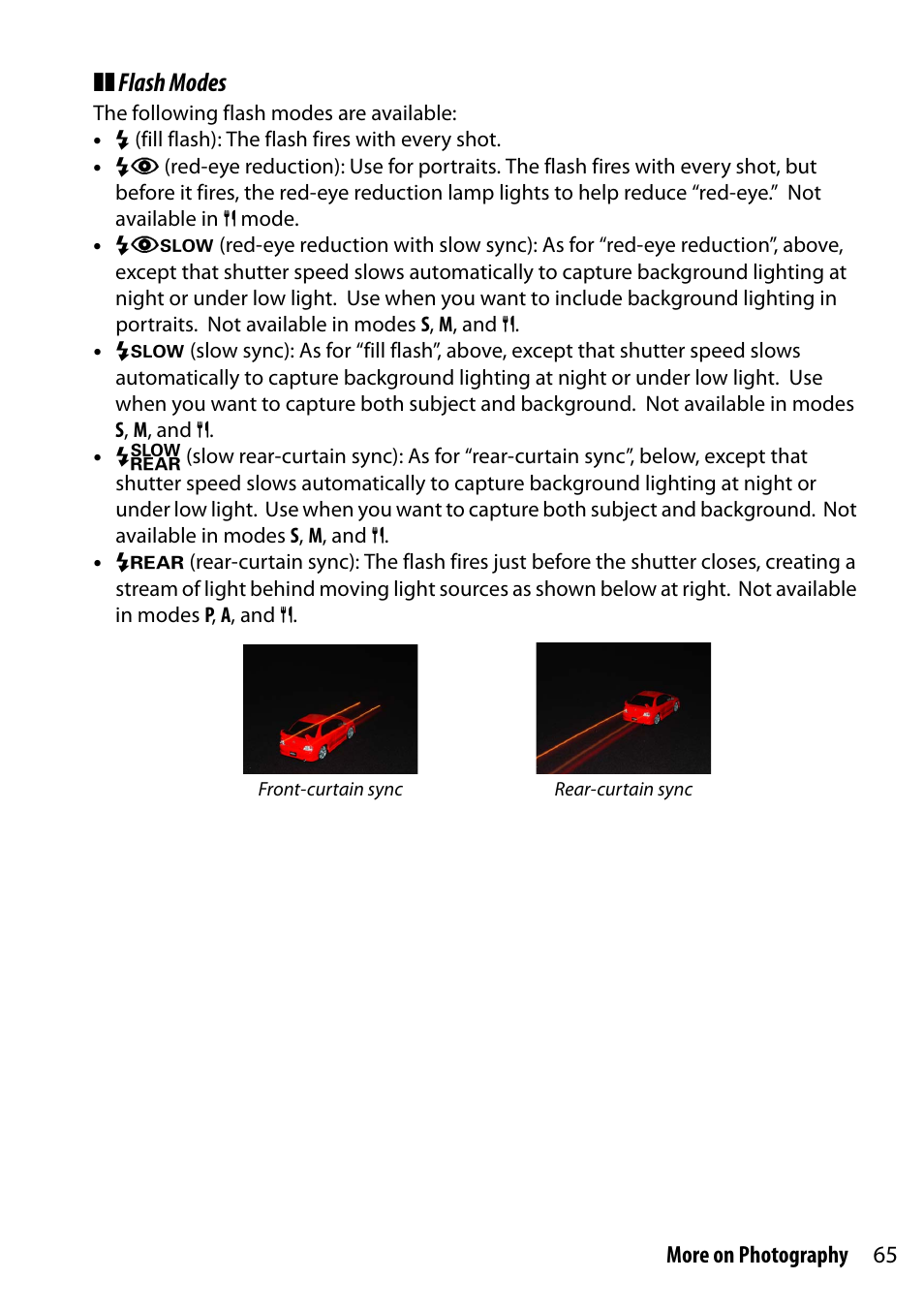 Flash modes | Nikon D5300 User Manual | Page 85 / 300