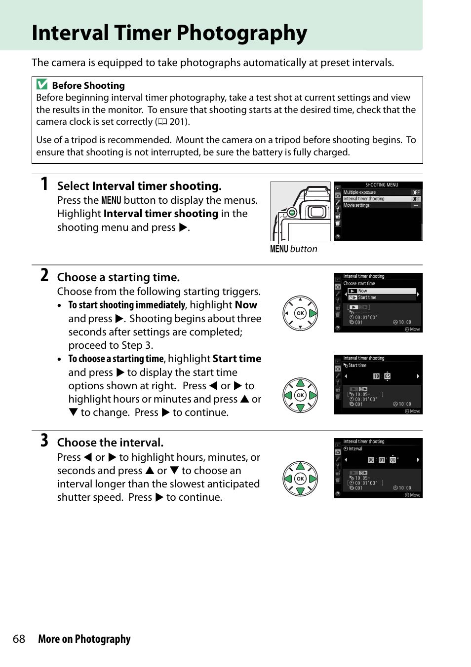 Interval timer photography | Nikon D5300 User Manual | Page 88 / 300