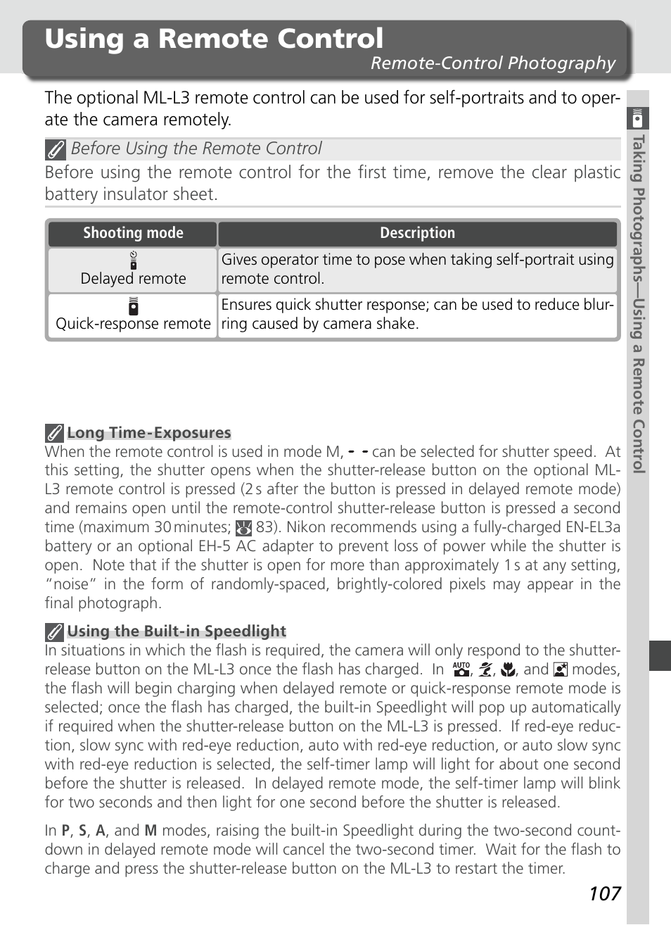 Using a remote control | Nikon D70S User Manual | Page 117 / 219