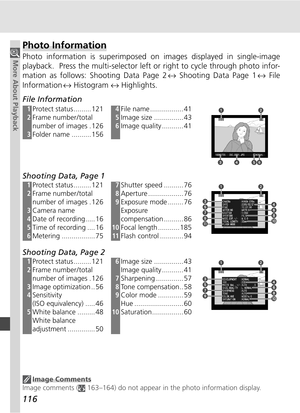 Photo information, Shooting data, page 2 | Nikon D70S User Manual | Page 126 / 219