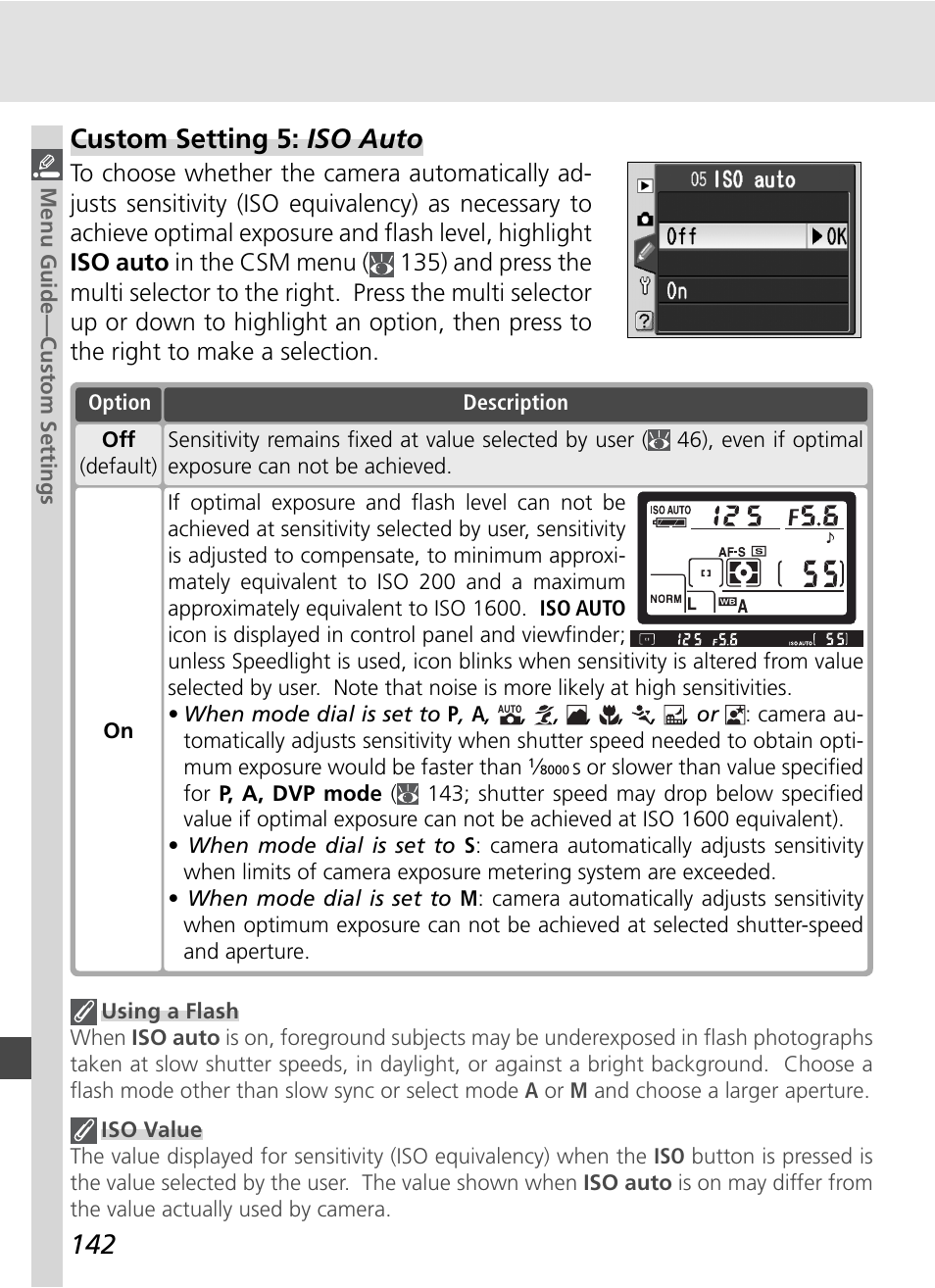 Custom setting 5: iso auto | Nikon D70S User Manual | Page 152 / 219