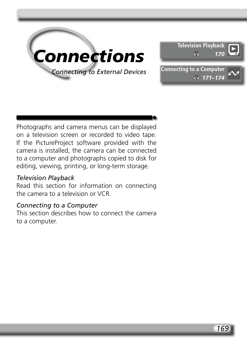 Connections | Nikon D70S User Manual | Page 179 / 219