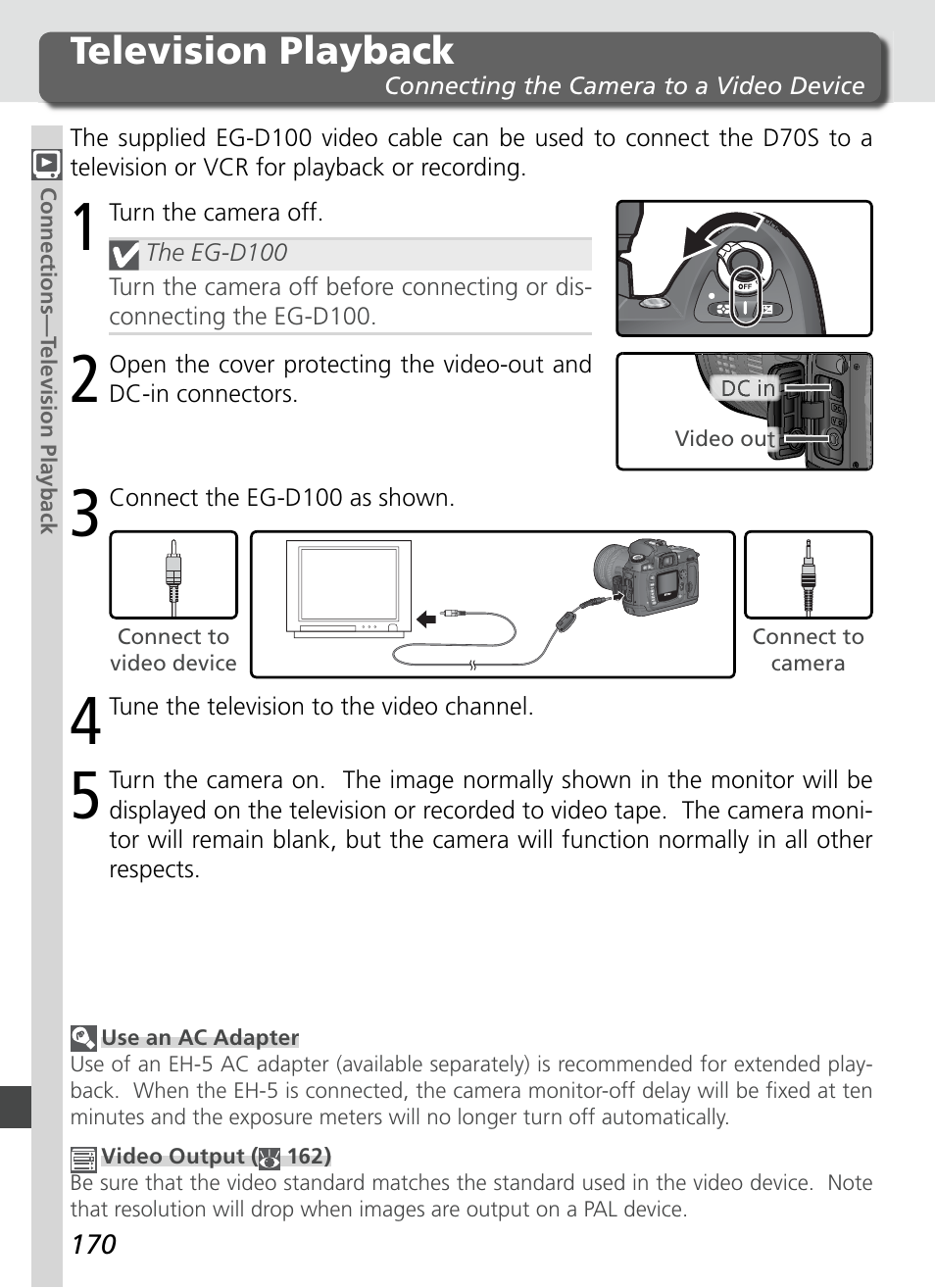 Television playback | Nikon D70S User Manual | Page 180 / 219