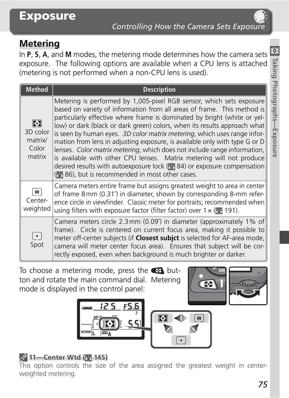 Exposure, Metering | Nikon D70S User Manual | Page 85 / 219