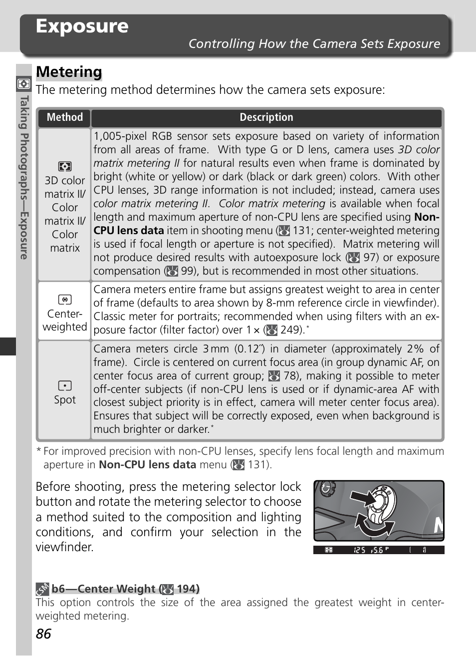 Exposure, Metering | Nikon D2Xs User Manual | Page 100 / 288