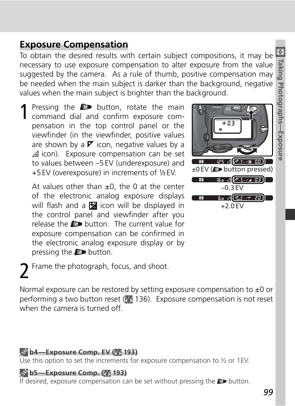 Exposure compensation | Nikon D2Xs User Manual | Page 113 / 288