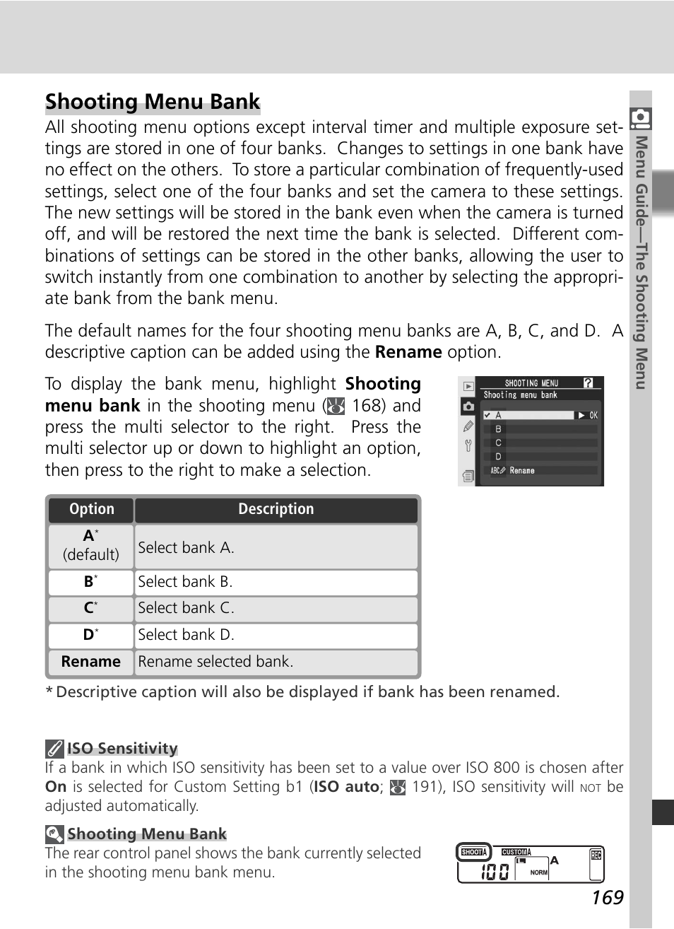 Shooting menu bank | Nikon D2Xs User Manual | Page 183 / 288