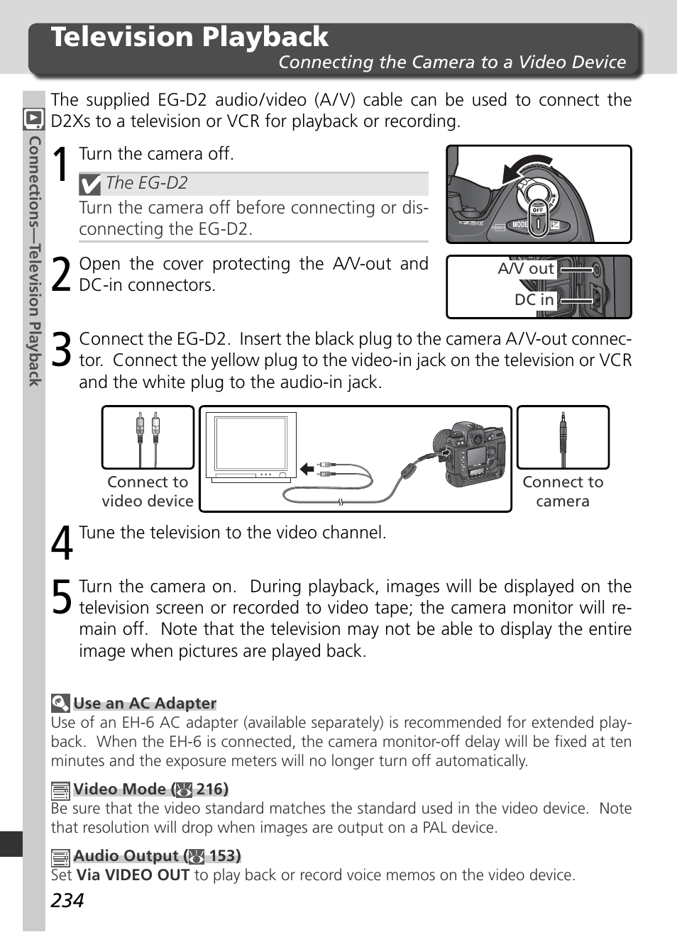 Television playback | Nikon D2Xs User Manual | Page 248 / 288