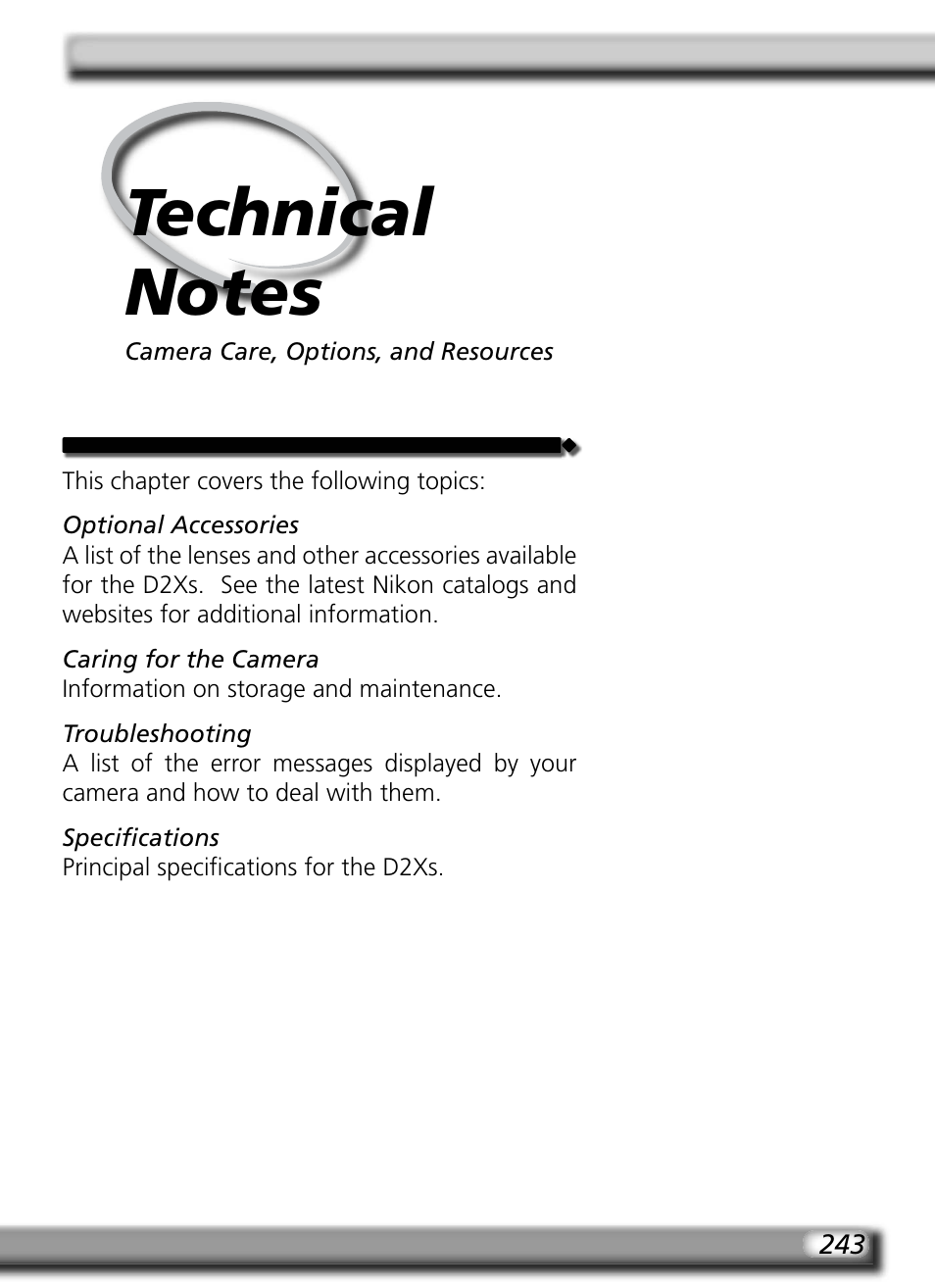 Technical notes | Nikon D2Xs User Manual | Page 257 / 288