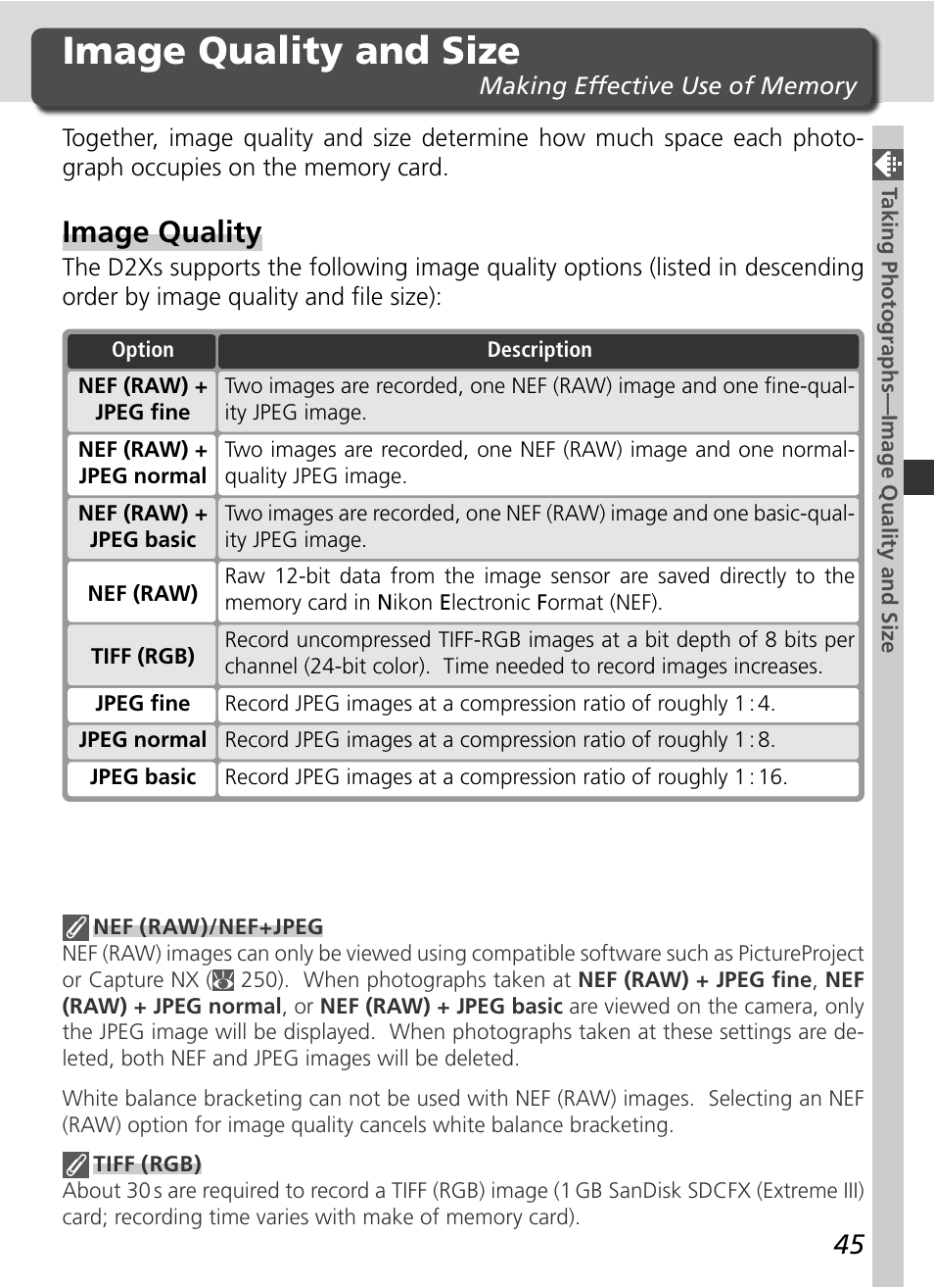 Image quality and size, Image quality | Nikon D2Xs User Manual | Page 59 / 288