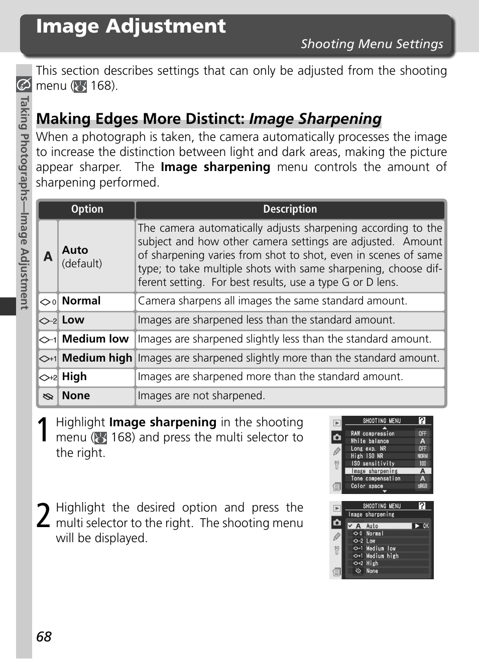 Image adjustment | Nikon D2Xs User Manual | Page 82 / 288