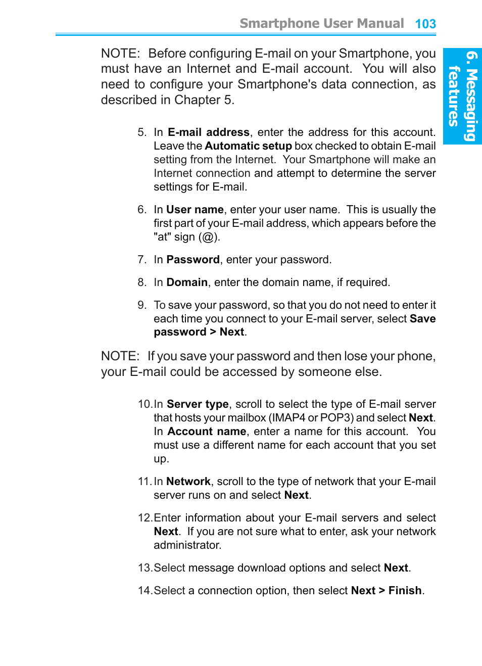 M es sa gi ng features, M es sa gin g features | Audiovox SMT5600 User Manual | Page 103 / 211