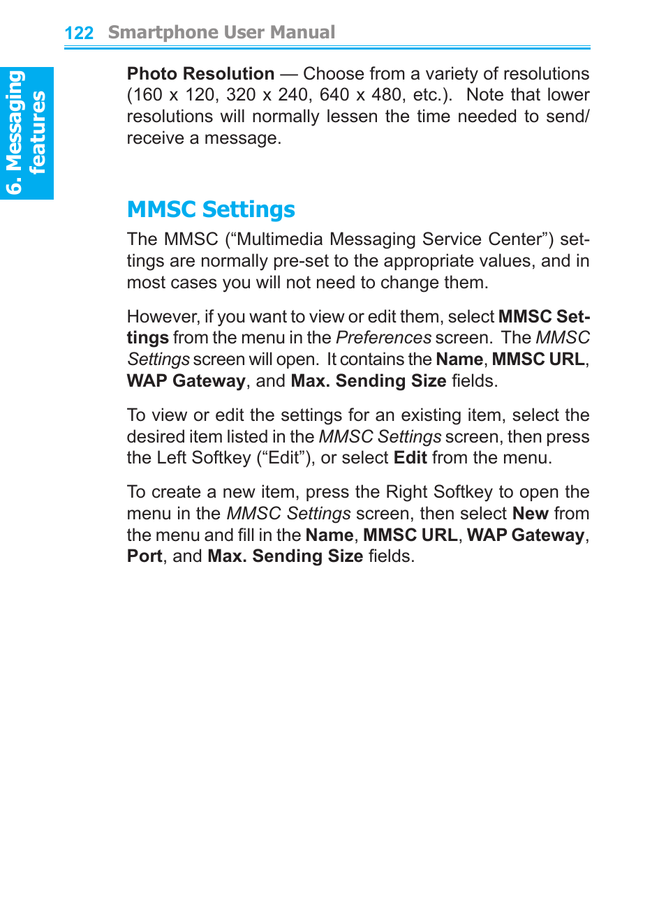 Mmsc settings | Audiovox SMT5600 User Manual | Page 122 / 211