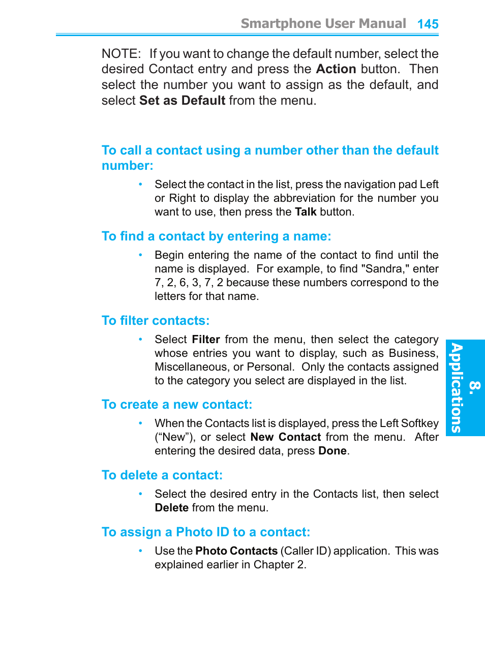 Applications | Audiovox SMT5600 User Manual | Page 145 / 211