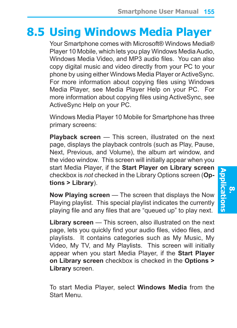 5 using windows media player | Audiovox SMT5600 User Manual | Page 155 / 211