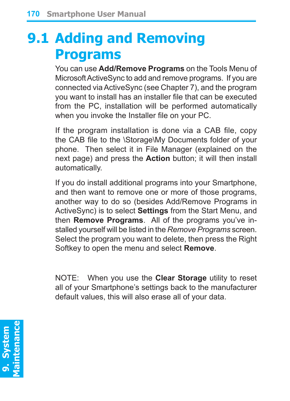 1 adding and removing programs | Audiovox SMT5600 User Manual | Page 170 / 211