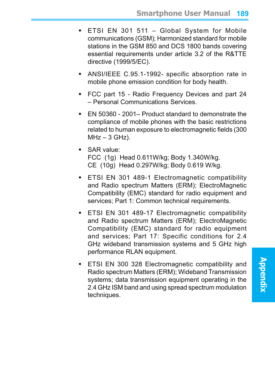 Appendix | Audiovox SMT5600 User Manual | Page 189 / 211