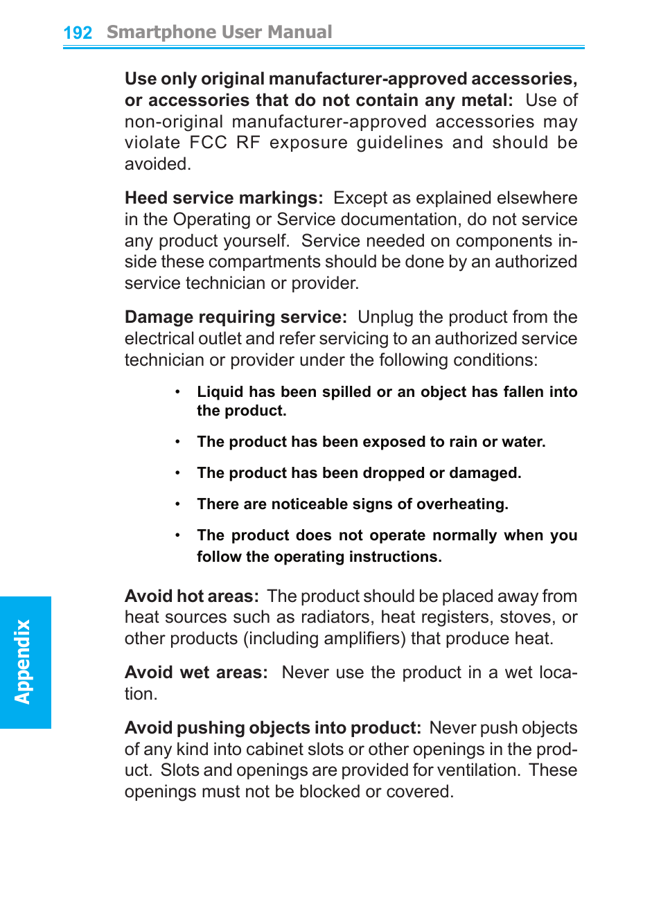 Appendix | Audiovox SMT5600 User Manual | Page 192 / 211