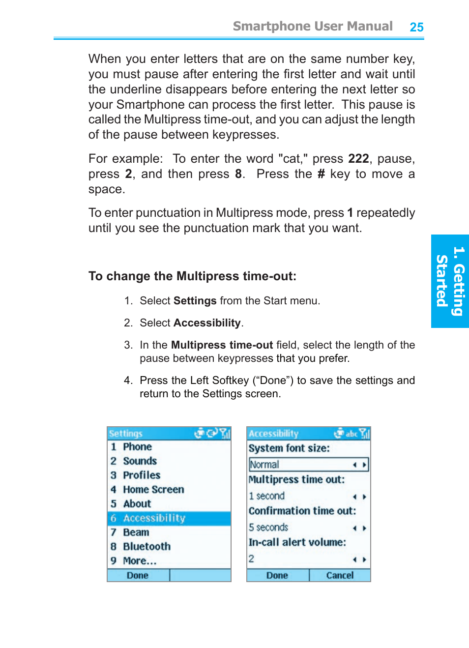 Getting started | Audiovox SMT5600 User Manual | Page 25 / 211