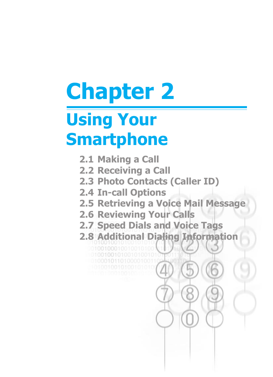 Chapter 2, Chapter 2 using your smartphone 31, Using your smartphone | Audiovox SMT5600 User Manual | Page 31 / 211