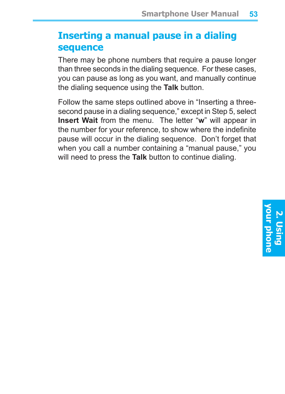 Inserting a manual pause in a dialing sequence | Audiovox SMT5600 User Manual | Page 53 / 211