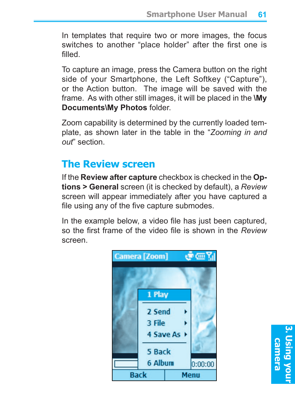 The review screen | Audiovox SMT5600 User Manual | Page 61 / 211