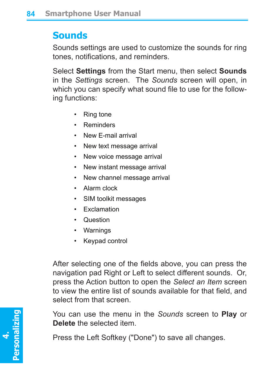 Sounds | Audiovox SMT5600 User Manual | Page 84 / 211