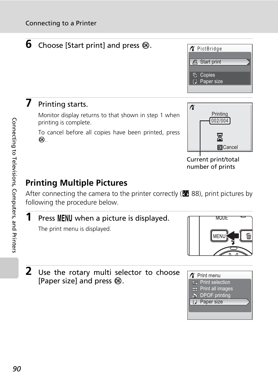 Printing multiple pictures | Nikon S7c User Manual | Page 104 / 200