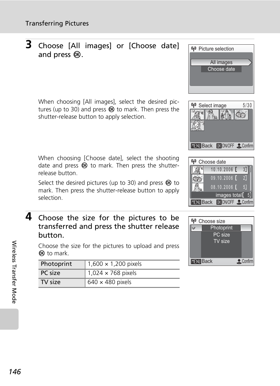 Choose [all images] or [choose date] and press d | Nikon S7c User Manual | Page 160 / 200