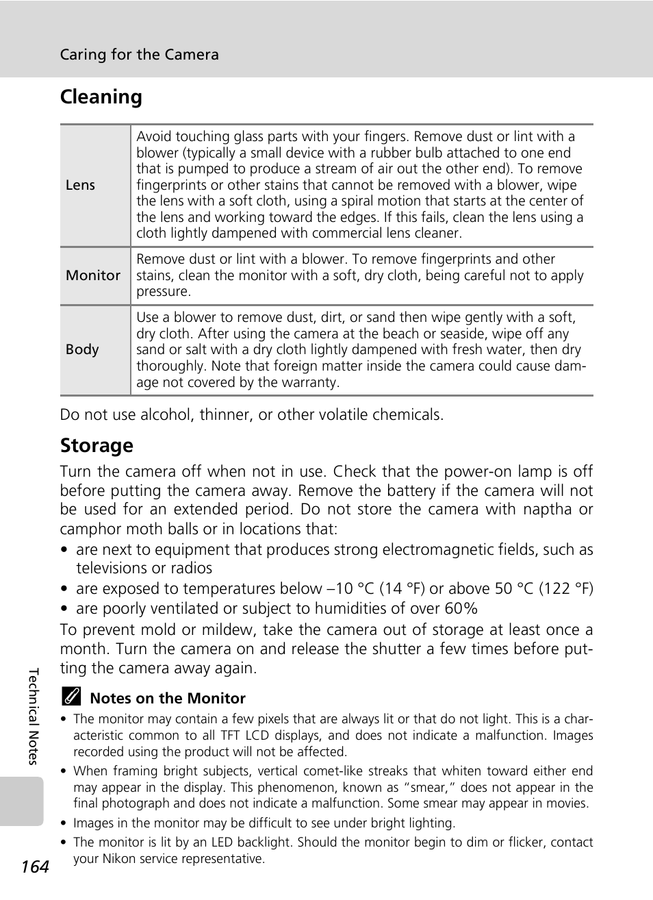 Cleaning, Storage | Nikon S7c User Manual | Page 178 / 200