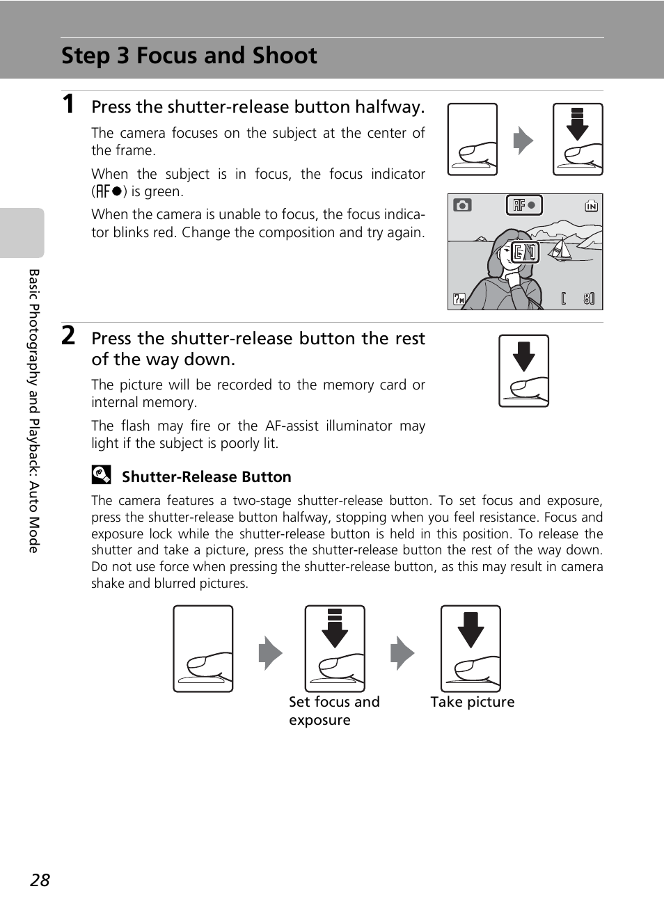 Step 3 focus and shoot | Nikon S7c User Manual | Page 42 / 200