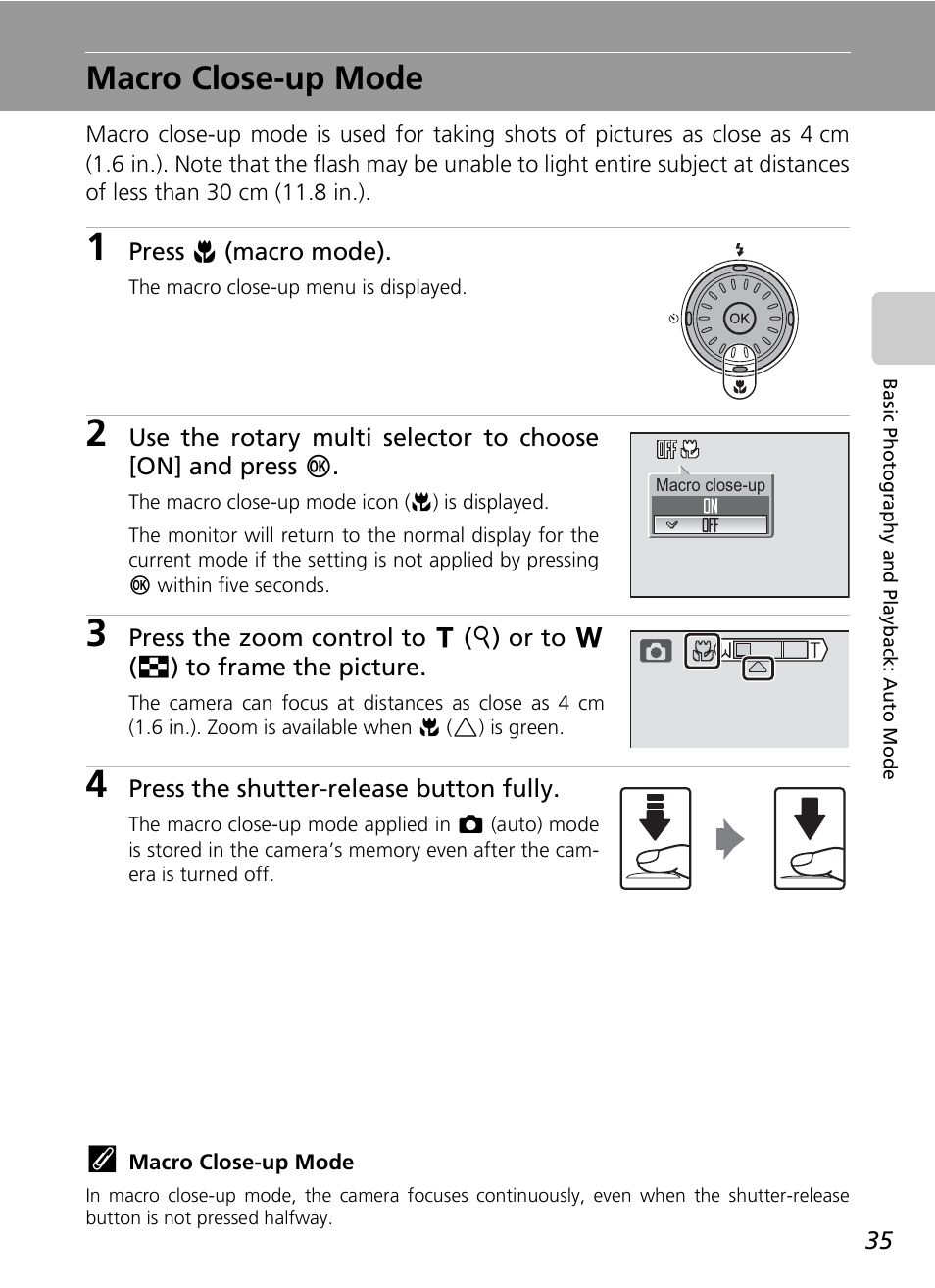 Macro close-up mode | Nikon S7c User Manual | Page 49 / 200