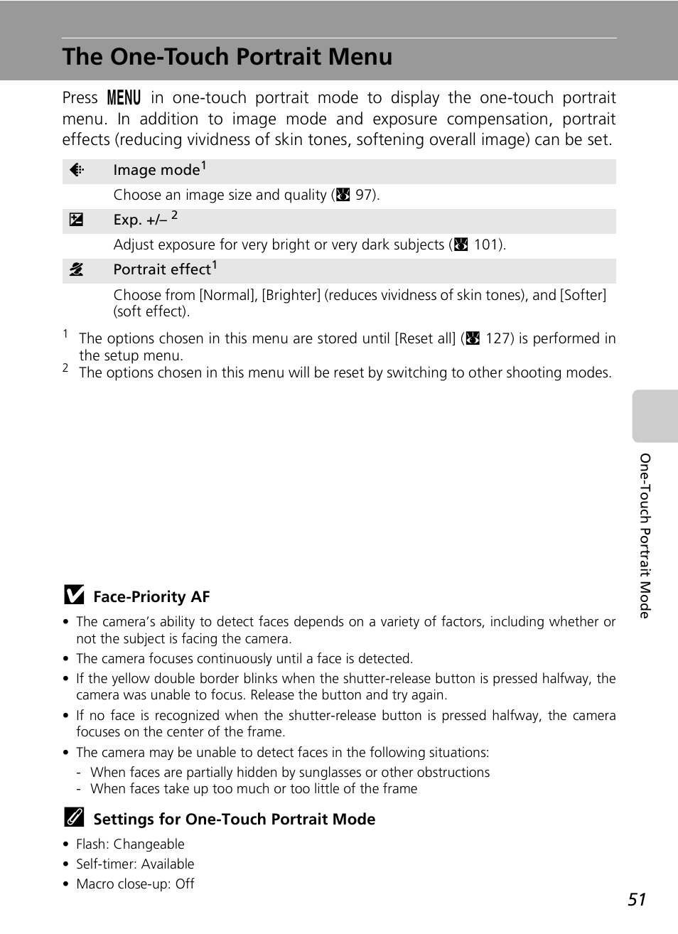 The one-touch portrait menu | Nikon S7c User Manual | Page 65 / 200