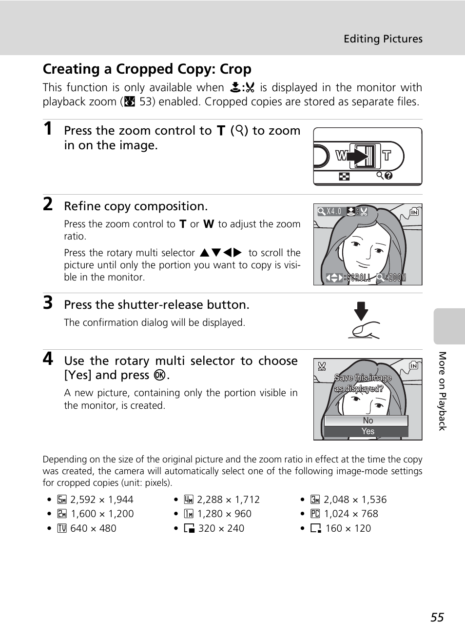 Creating a cropped copy: crop | Nikon S7c User Manual | Page 69 / 200