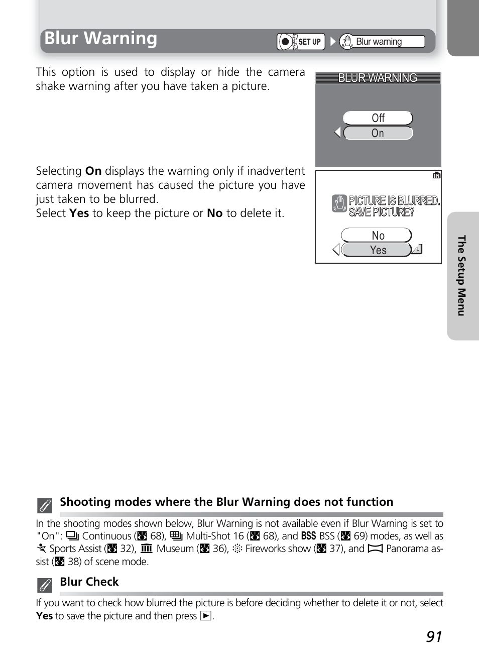 Blur warning | Nikon 2200 - 3200 - 4100 User Manual | Page 101 / 120