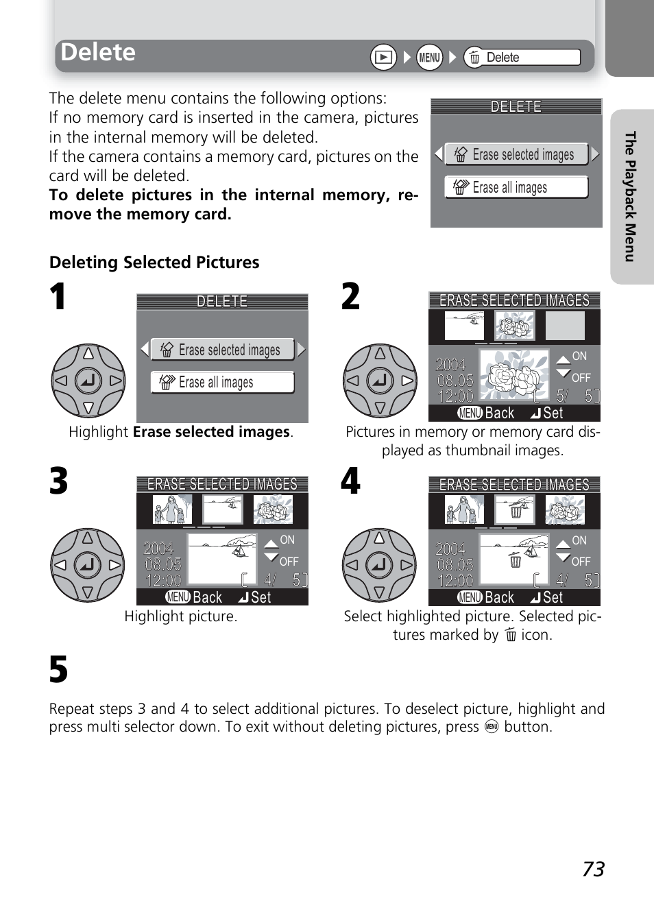 Delete | Nikon 2200 - 3200 - 4100 User Manual | Page 83 / 120