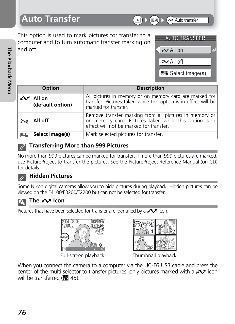 Auto transfer | Nikon 2200 - 3200 - 4100 User Manual | Page 86 / 120