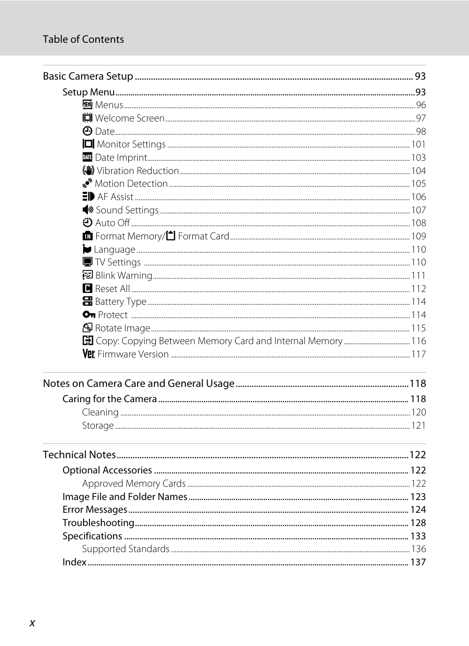 Nikon Coolpix L110 User Manual | Page 12 / 156