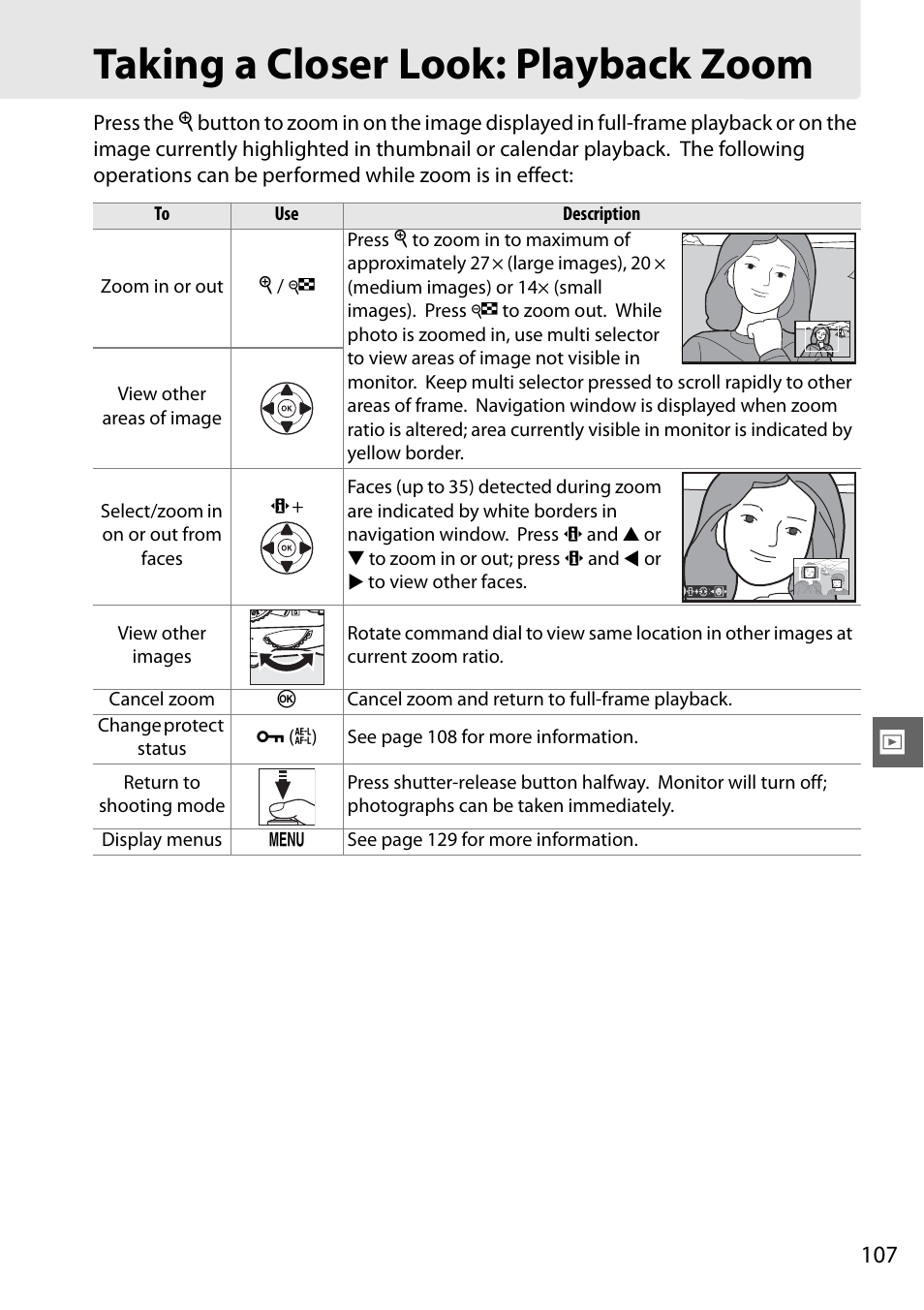 Taking a closer look: playback zoom | Nikon D3100 User Manual | Page 123 / 224