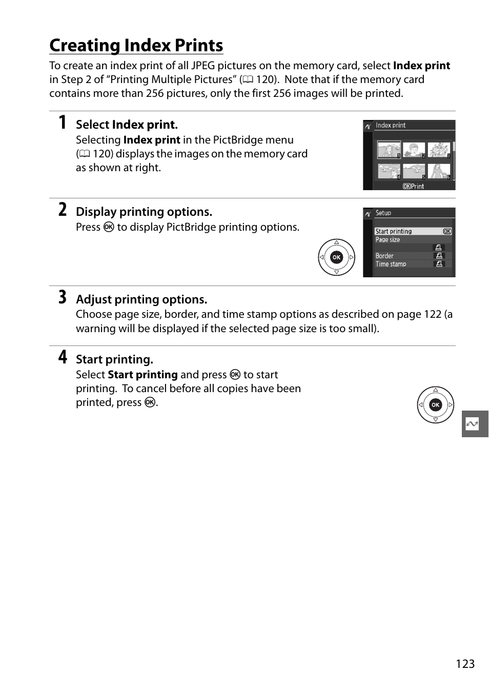 Creating index prints | Nikon D3100 User Manual | Page 139 / 224