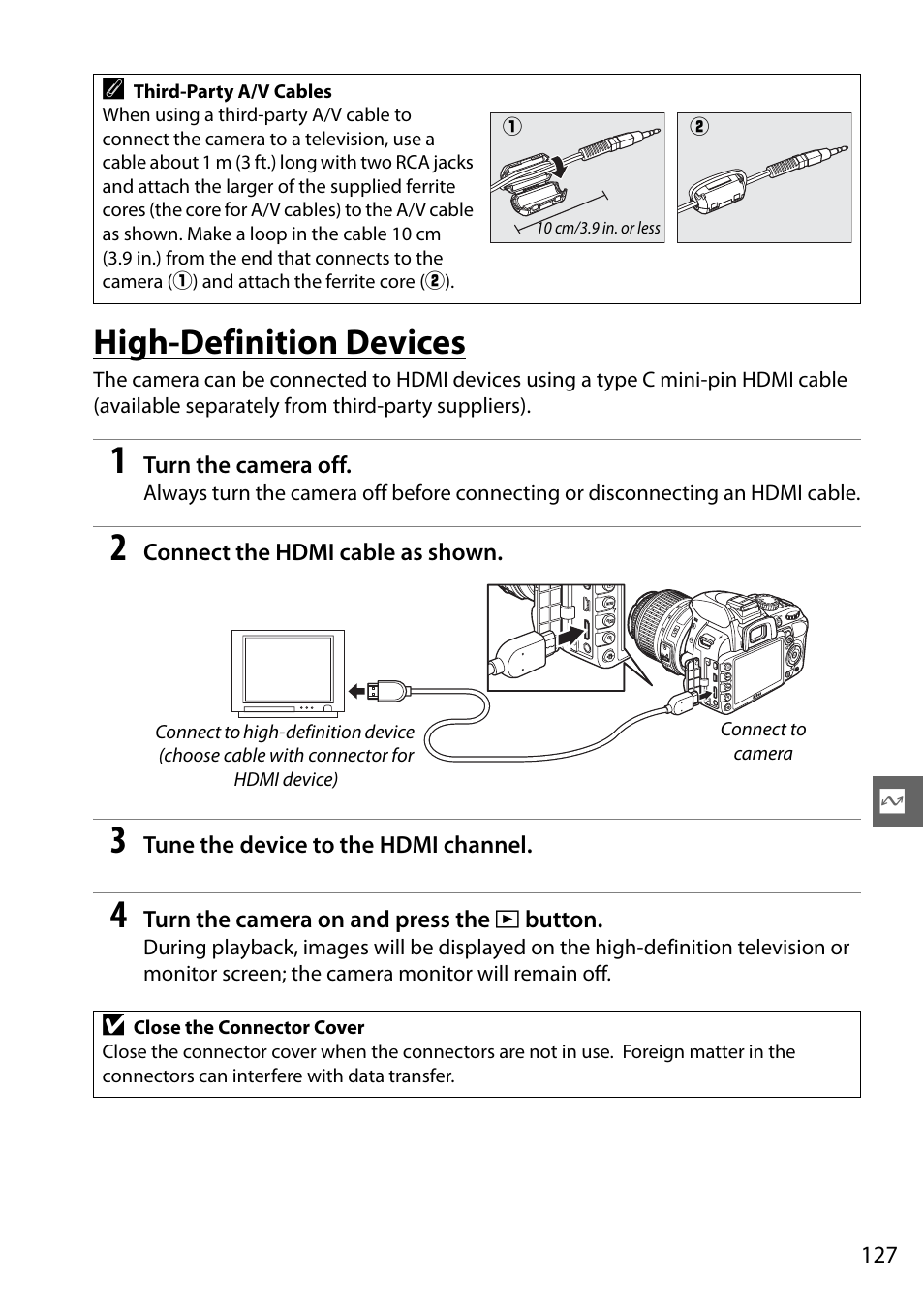 High-definition devices | Nikon D3100 User Manual | Page 143 / 224