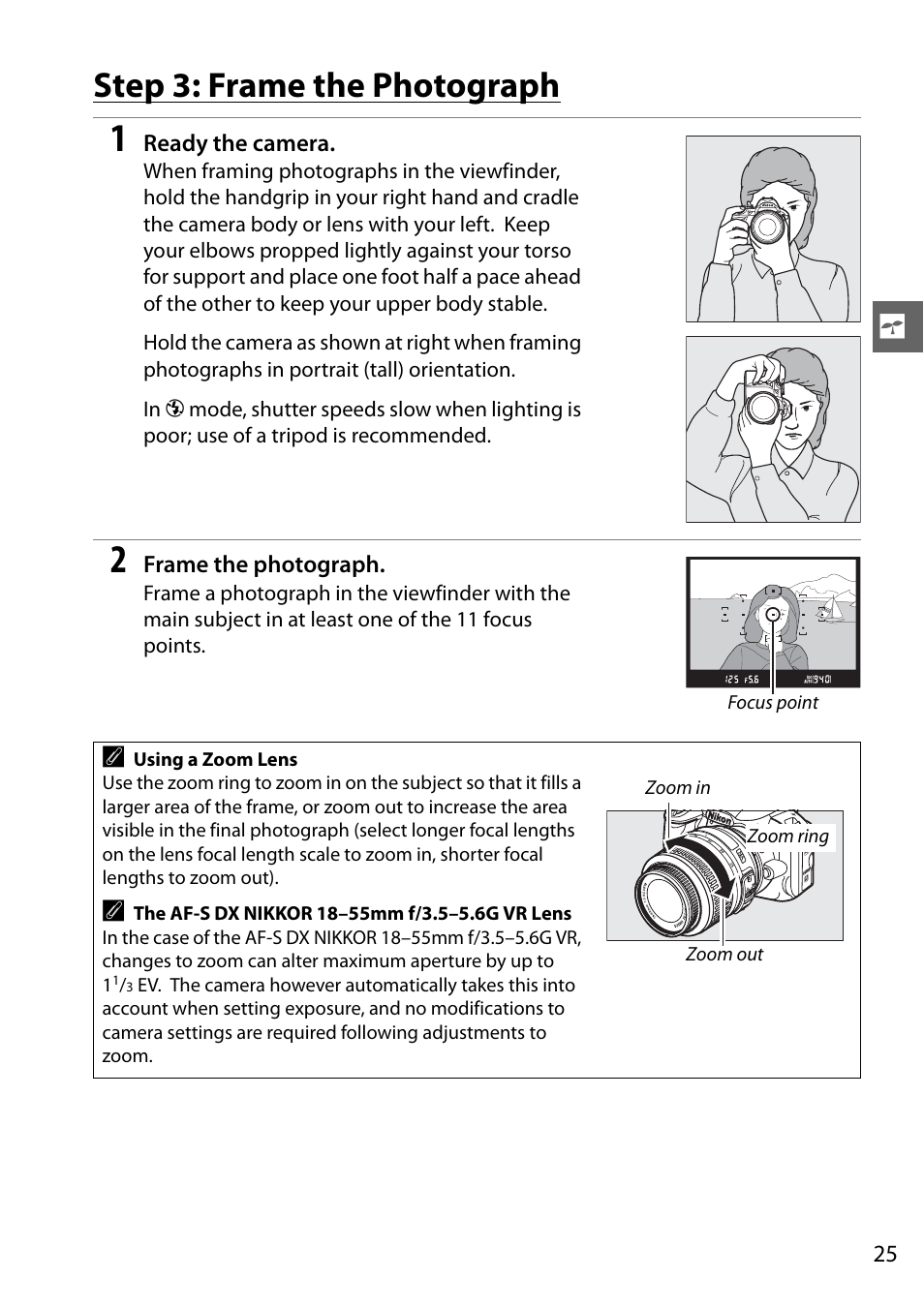 Step 3: frame the photograph | Nikon D3100 User Manual | Page 41 / 224