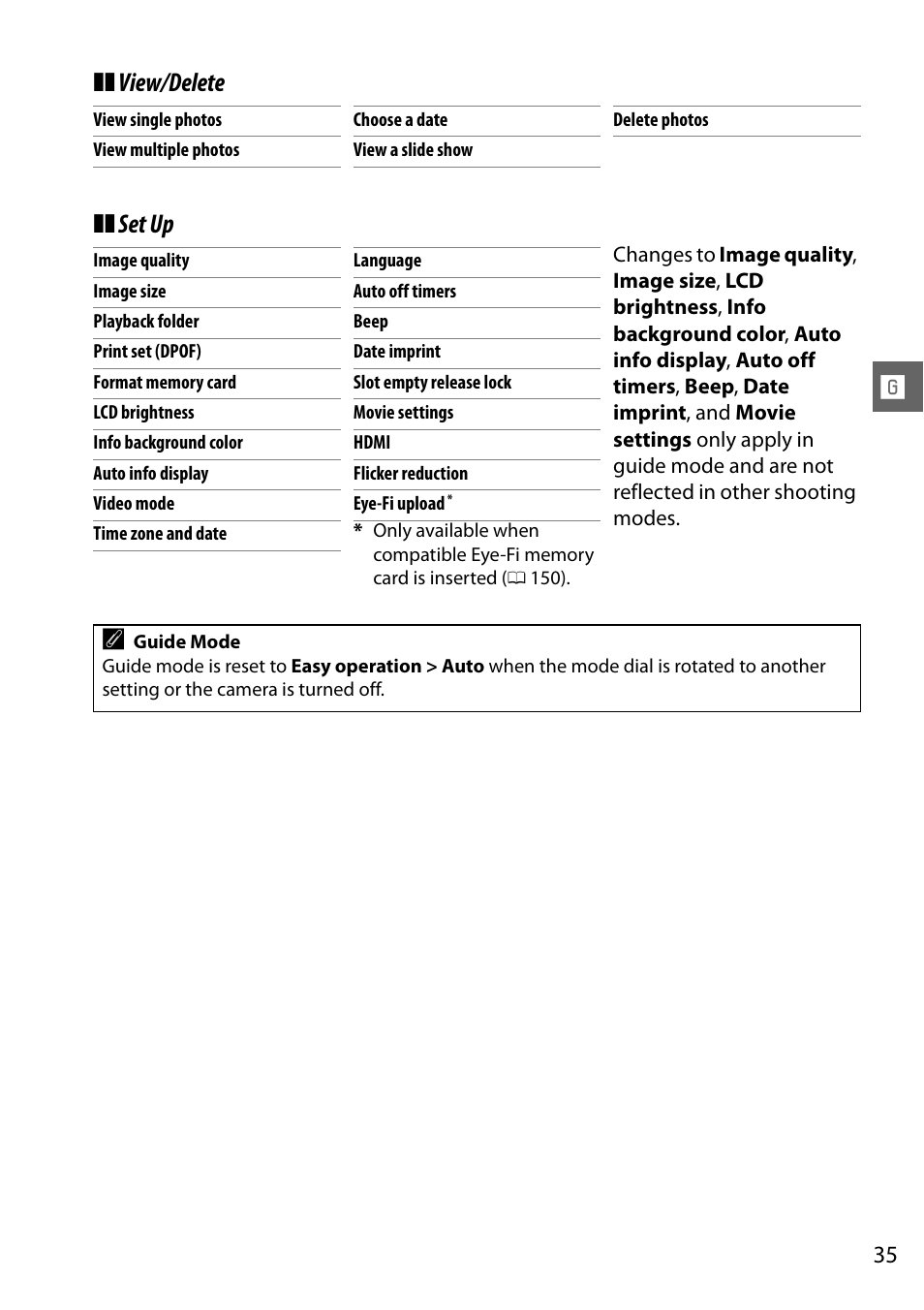 View/delete ❚❚ set up | Nikon D3100 User Manual | Page 51 / 224