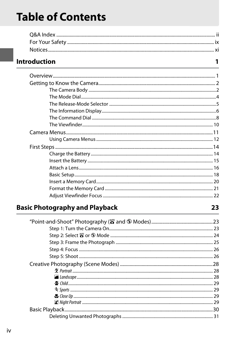 Nikon D3100 User Manual | Page 6 / 224