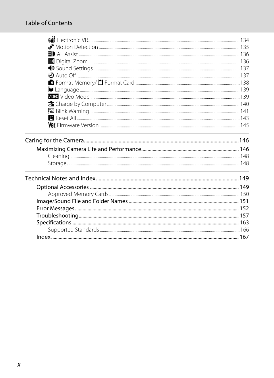 Nikon Coolpix S3000 User Manual | Page 12 / 184