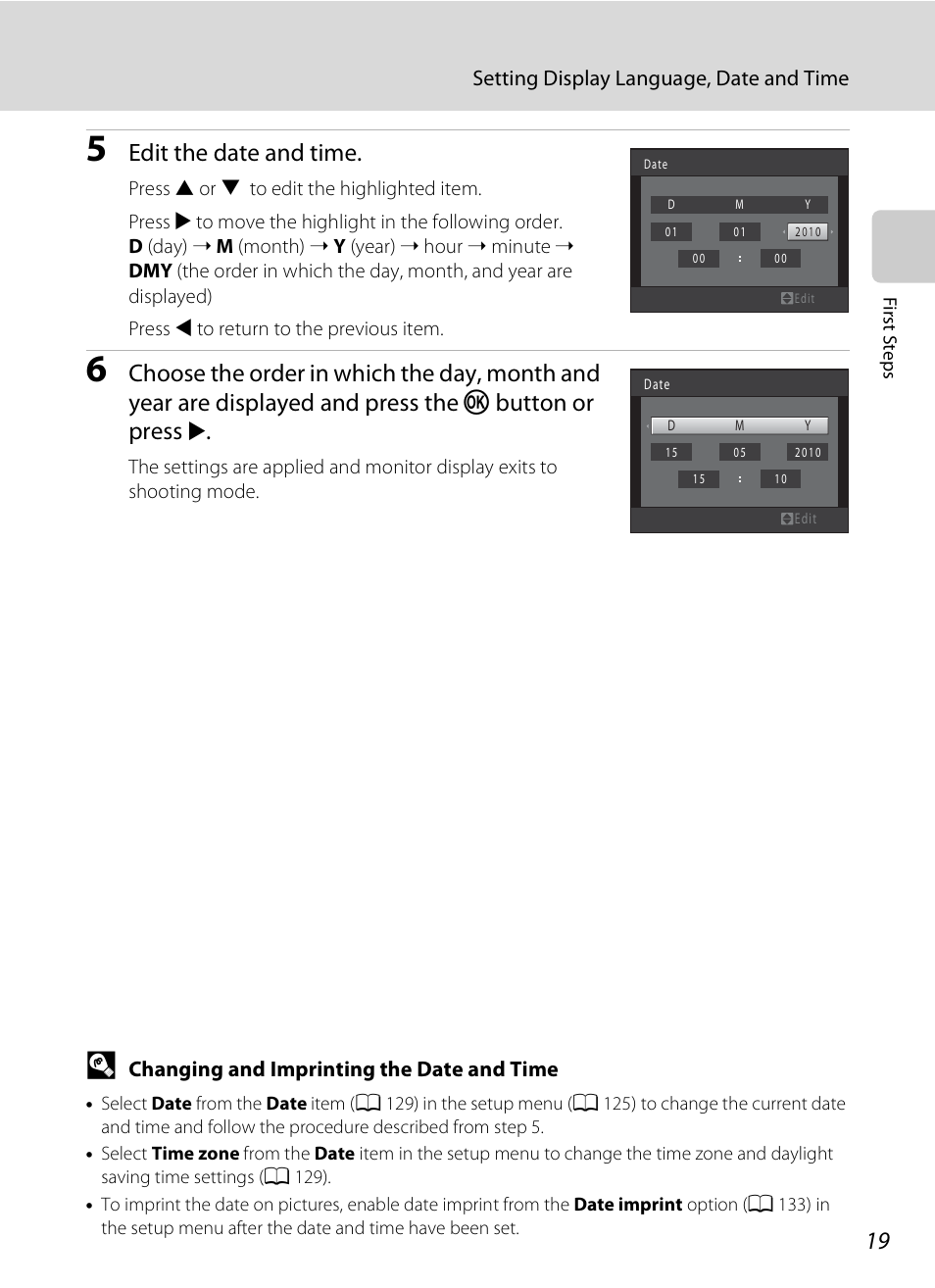 Edit the date and time | Nikon Coolpix S3000 User Manual | Page 31 / 184