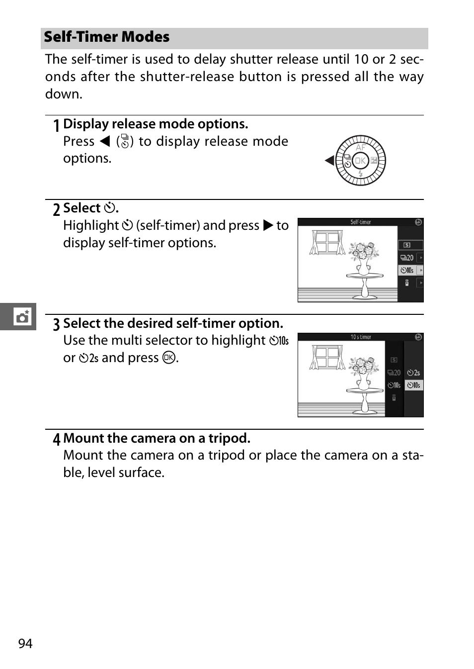 Self-timer modes | Nikon V3 User Manual | Page 118 / 296