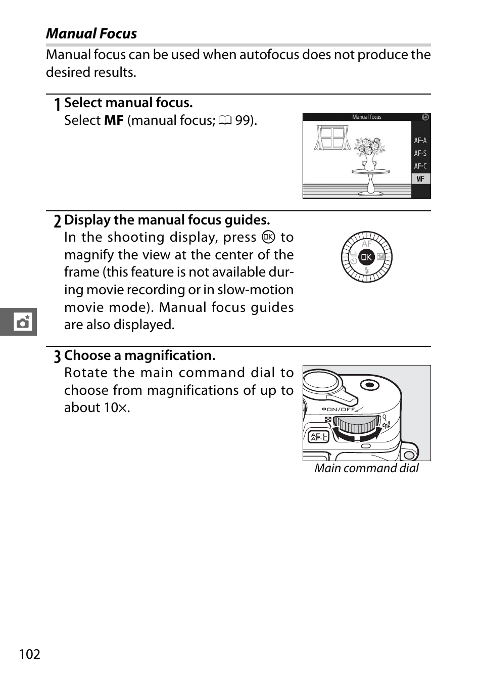 Manual focus | Nikon V3 User Manual | Page 126 / 296