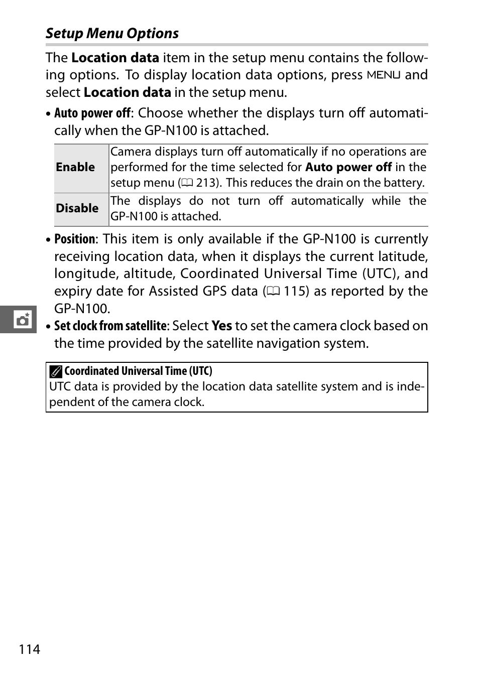 Setup menu options | Nikon V3 User Manual | Page 138 / 296