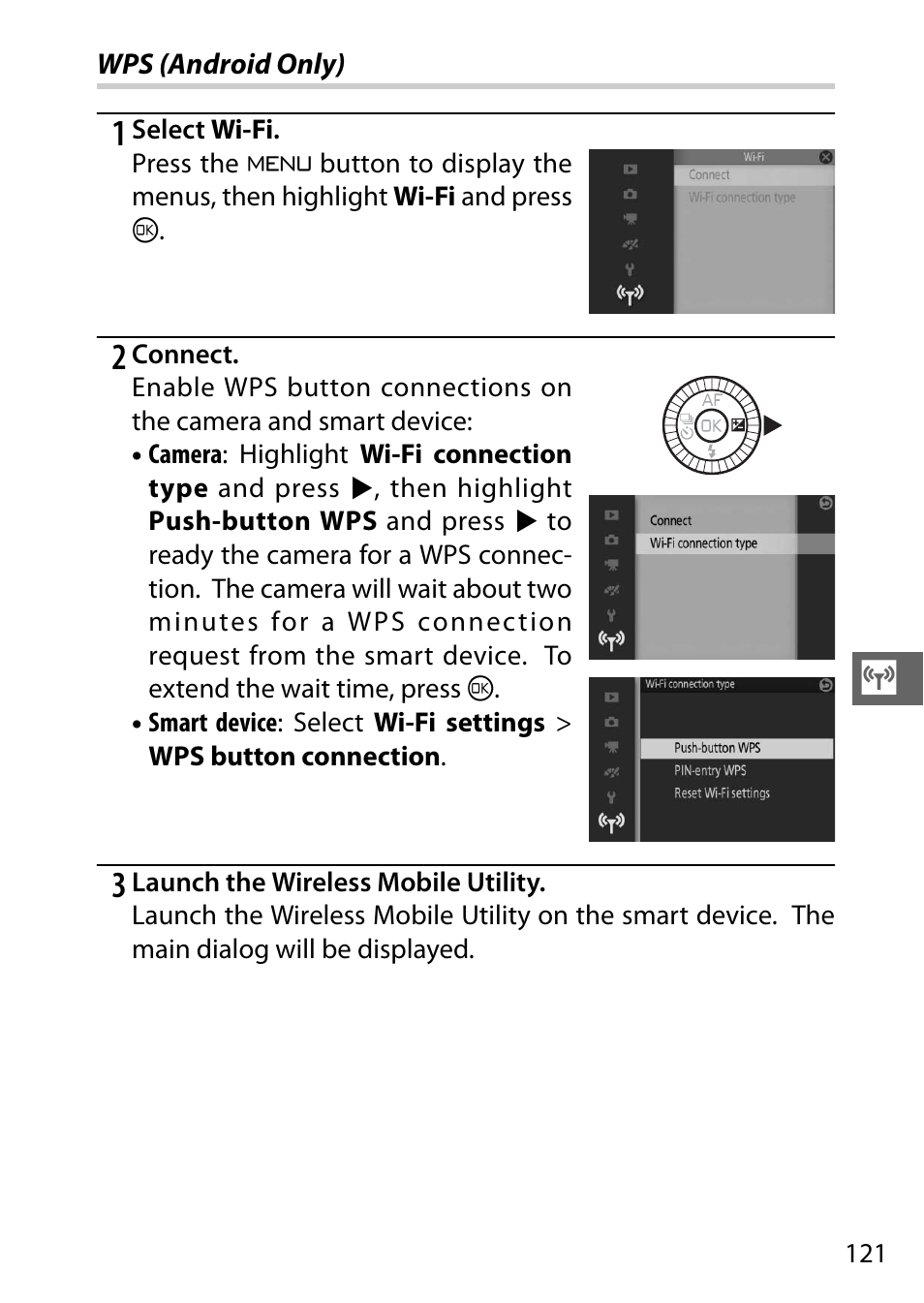 Wps (android only) | Nikon V3 User Manual | Page 145 / 296